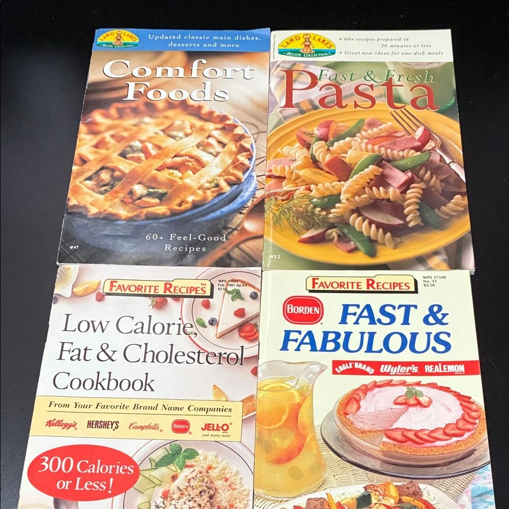Vintage set of four Land O Lakes and Favorite Recipe cookbook magazines